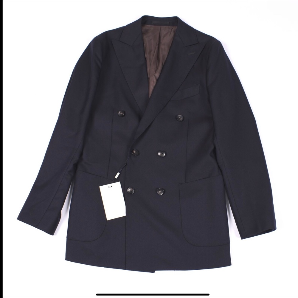 New SuitSupply Havana Double Breasted Navy Blazer